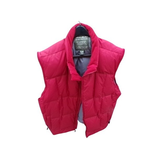 Eddie Bauer Quilted Goose Down Vest Red Big & Tall XXXL
